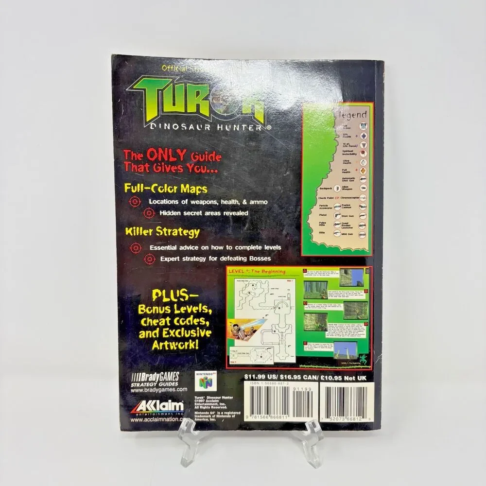 Turok Dinosaur Hunter BradyGames Official Strategy Guide Nintendo 64 N64 1997